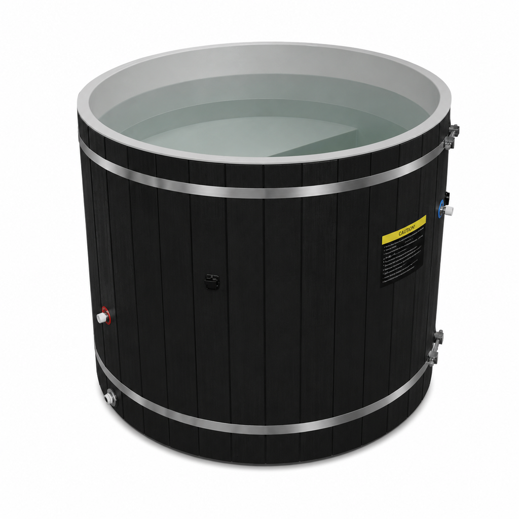 Dynamic Cold Therapy 42-Inch PVC Barrel Cold Plunge — Black, Tub Only — manufacturer image 3 (chiller sold separately)