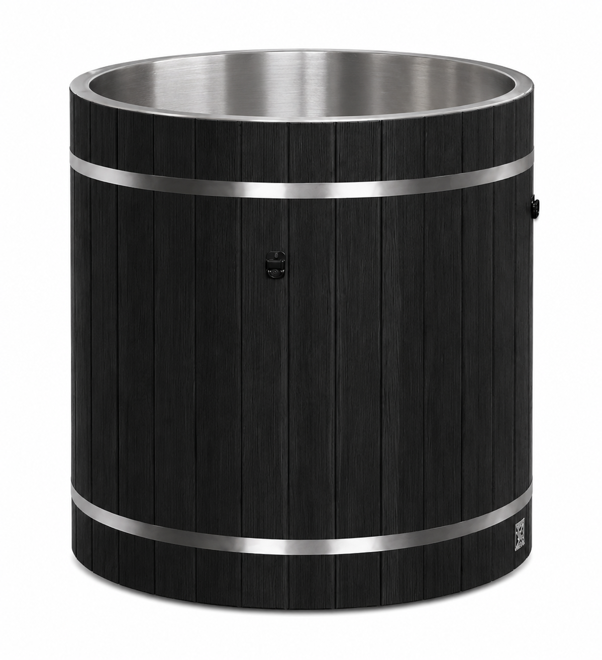 Dynamic Cold Therapy 42-Inch Stainless Steel Barrel Cold Plunge — Black, Tub Only — manufacturer image 3 (chiller sold separately)