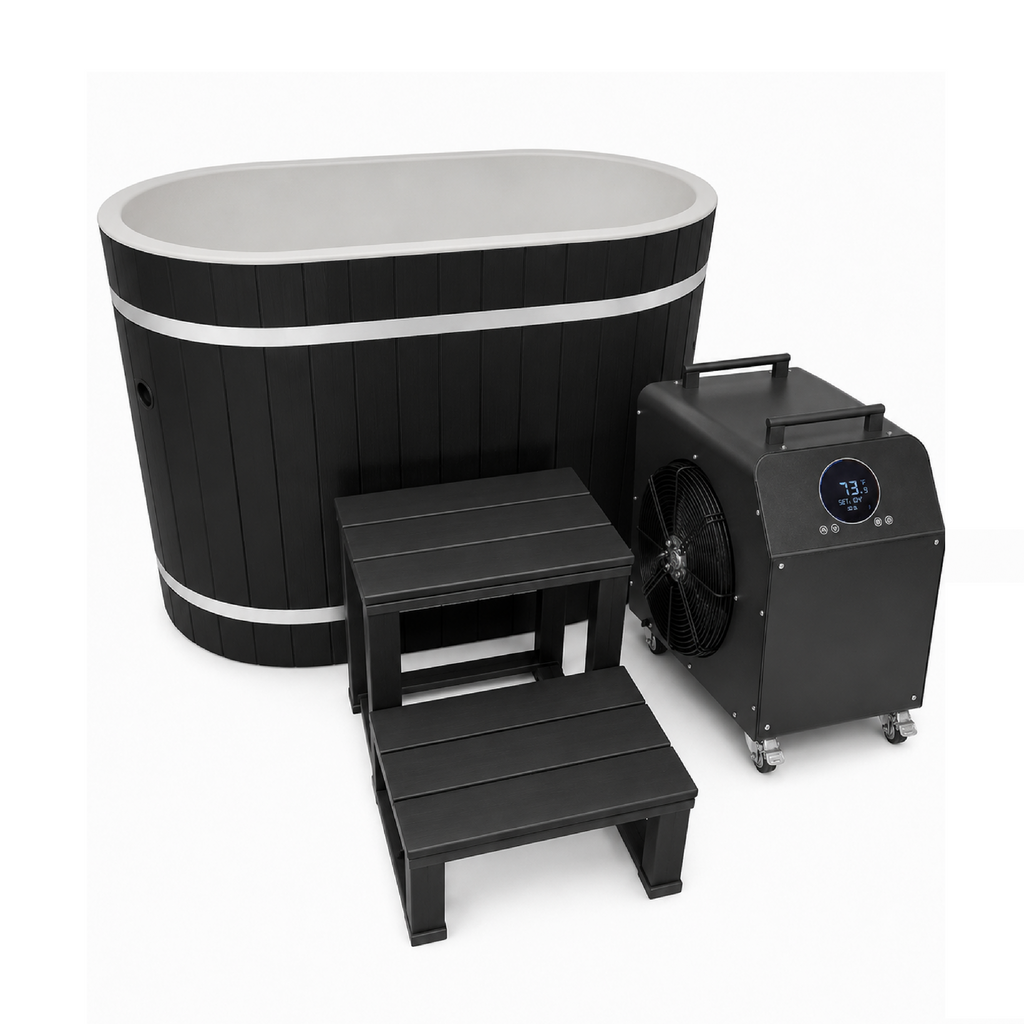 Dynamic Cold Therapy 50-Inch Oval Cold Plunge — Black, Tub Only — manufacturer image 4 (chiller sold separately)