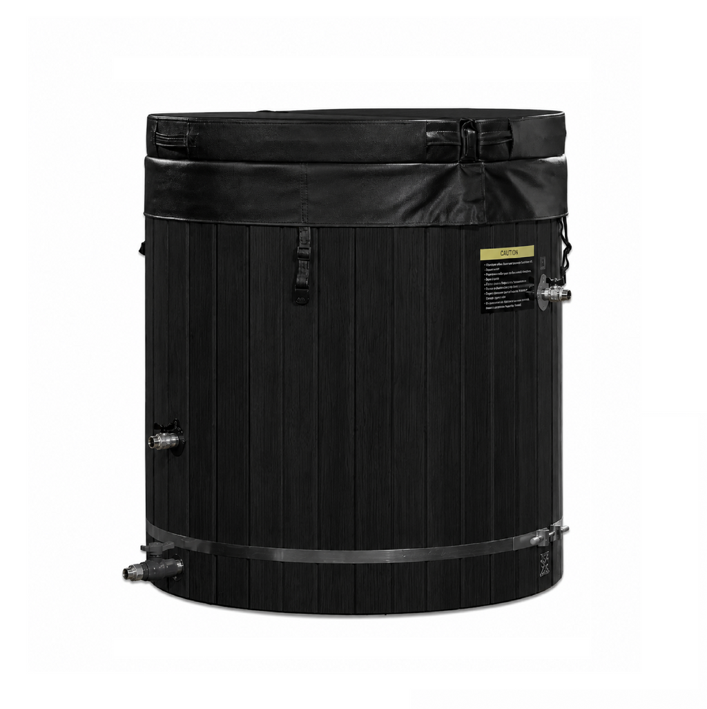 Dynamic Cold Therapy 42-Inch Stainless Steel Barrel Cold Plunge — Black, Tub Only — manufacturer image 2 (chiller sold separately)