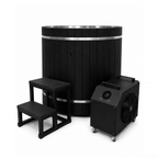 Dynamic Cold Therapy 42-Inch Stainless Steel Barrel Cold Plunge — Black, Tub Only — manufacturer image 4 (chiller sold separately)