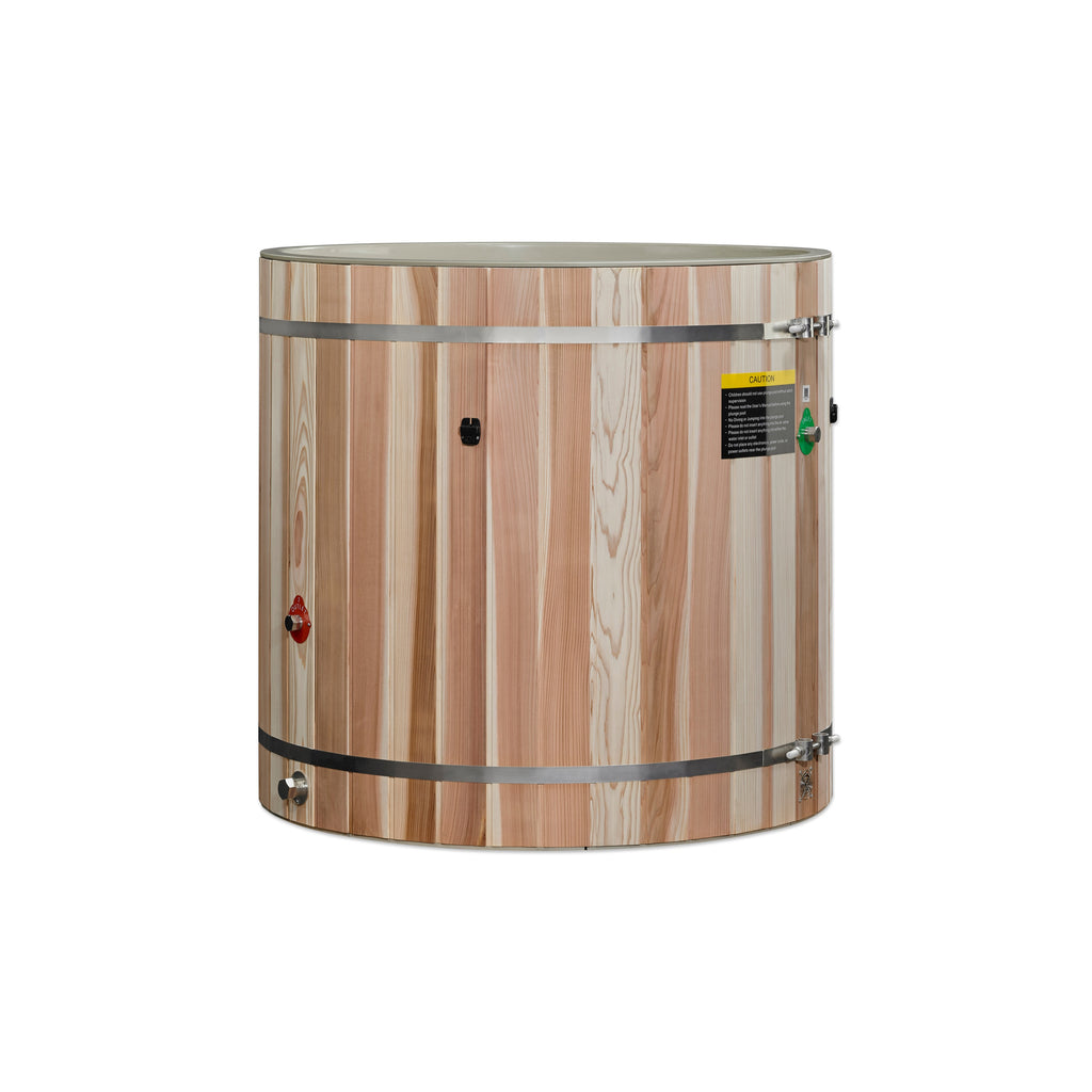 Dynamic Cold Therapy Premium Cold Plunge Tub with Chiller Compatibility – Cedar Ice Bath Barrel w/ Step & Drain System