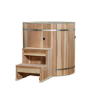 Dynamic Cold Therapy Premium Cold Plunge Tub with Chiller Compatibility – Cedar Ice Bath Barrel w/ Step & Drain System
