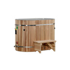 Dynamic Cold Therapy 2-Person Outdoor Cold Plunge Tub – Cedar Ice Bath Barrel with Insulated Cover & Step
