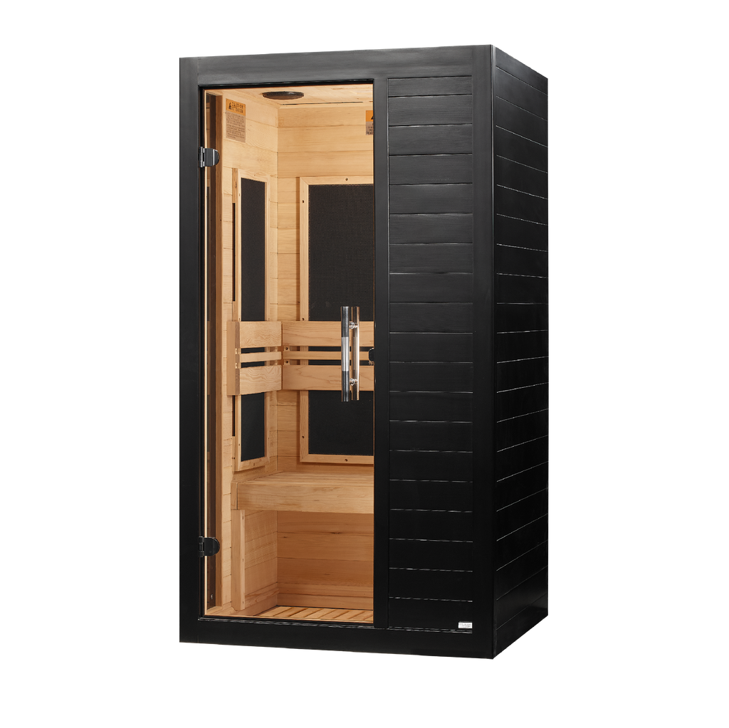 Dynamic Veneto 1–2-Person Low EMF Infrared Sauna — Black — manufacturer image 2