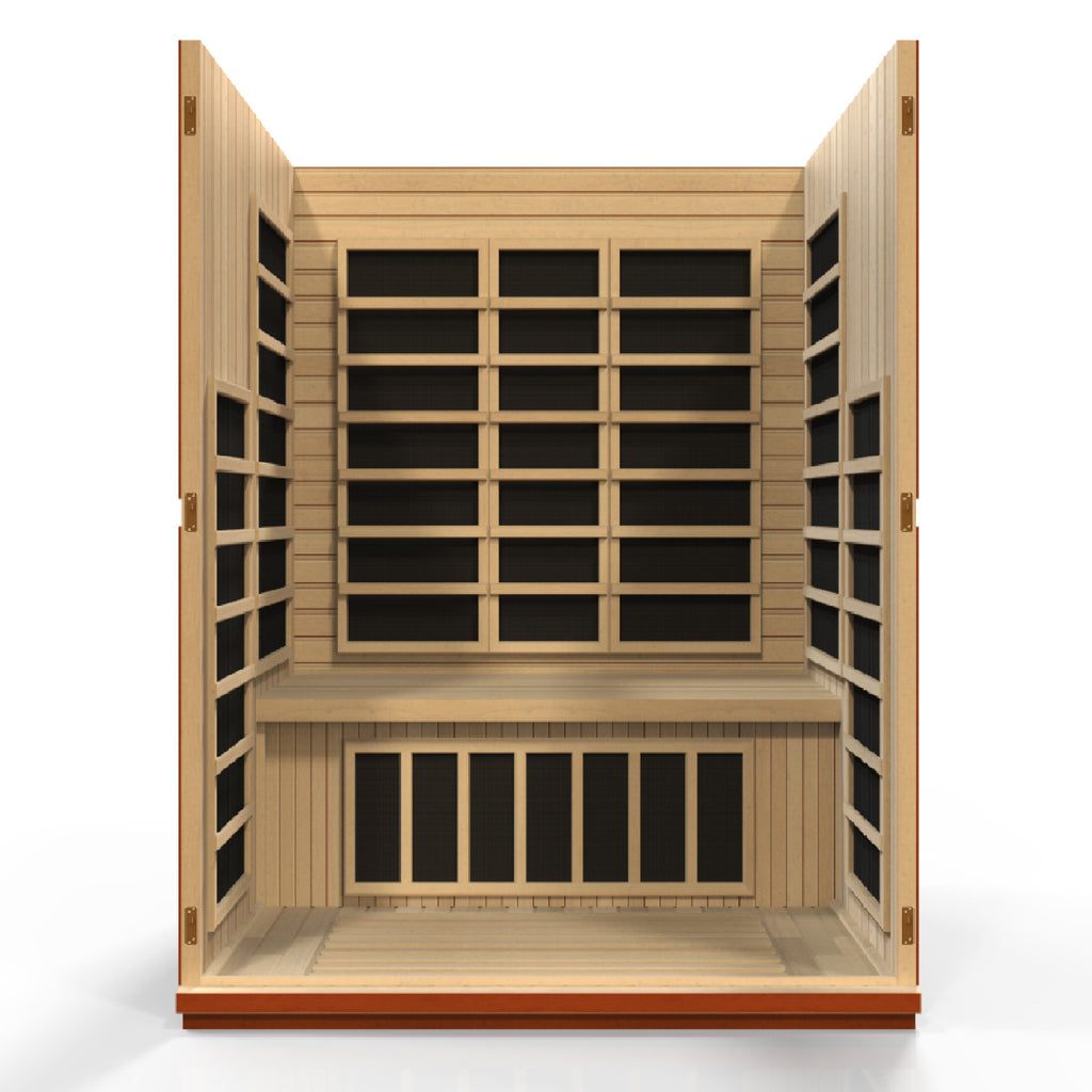 Dynamic Bellagio 2-Person Low EMF FAR Infrared Sauna | Indoor Home Sauna with Chromotherapy Lighting