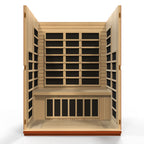 Dynamic Bellagio 2-Person Low EMF FAR Infrared Sauna | Indoor Home Sauna with Chromotherapy Lighting