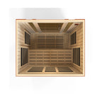 Dynamic Bellagio 2-Person Low EMF FAR Infrared Sauna | Indoor Home Sauna with Chromotherapy Lighting