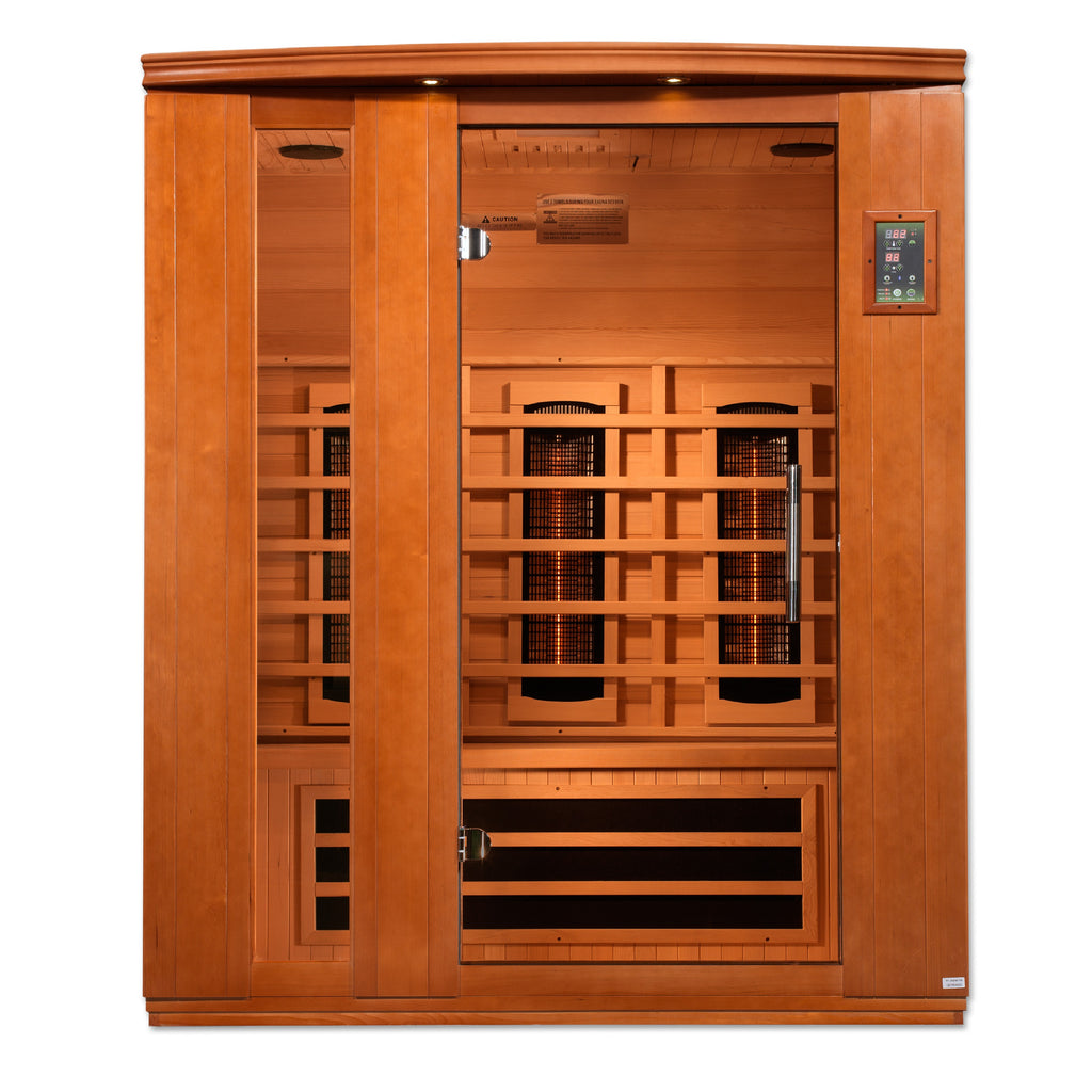 Dynamic Lugano 3-Person Full Spectrum Infrared Sauna – Natural Hemlock