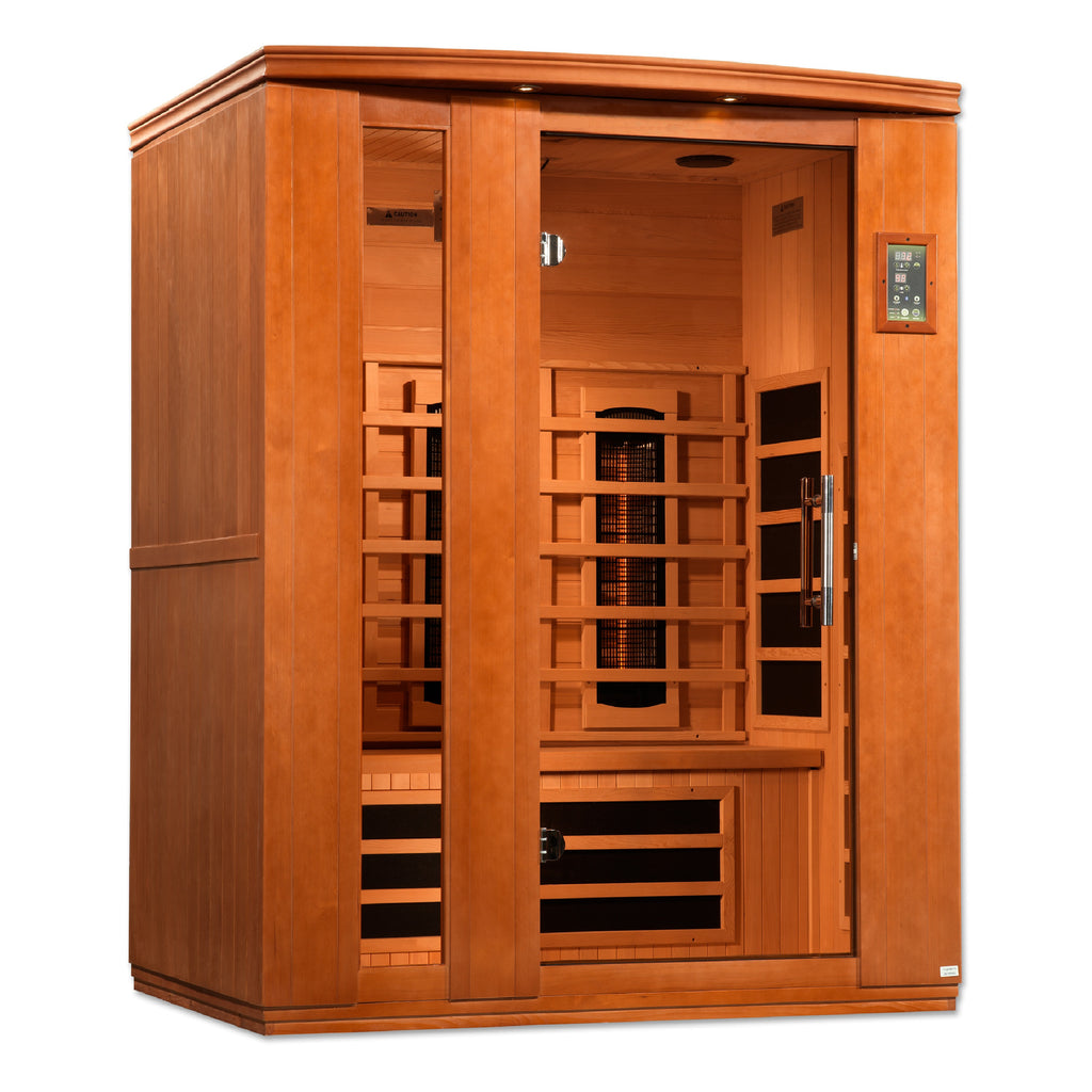 Dynamic Lugano 3-Person Full Spectrum Infrared Sauna – Natural Hemlock