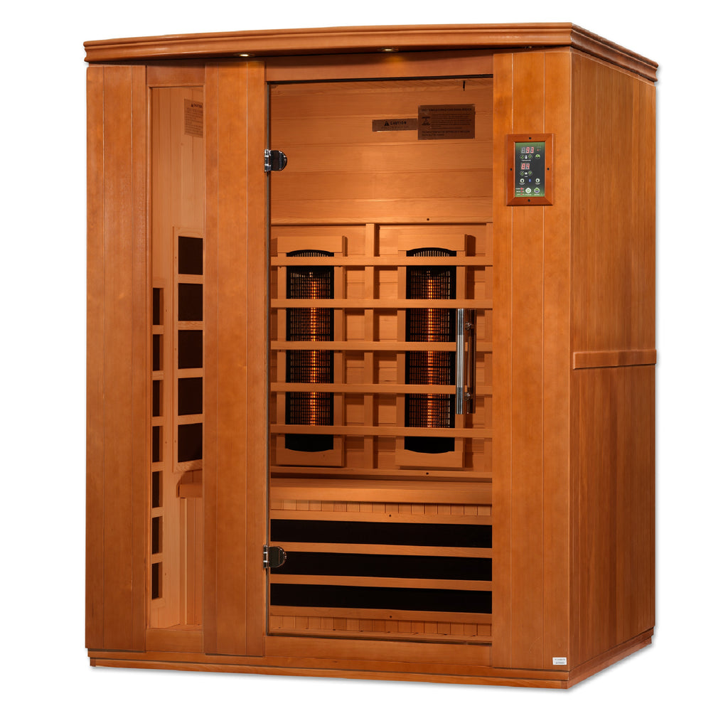 Dynamic Lugano 3-Person Full Spectrum Infrared Sauna – Natural Hemlock