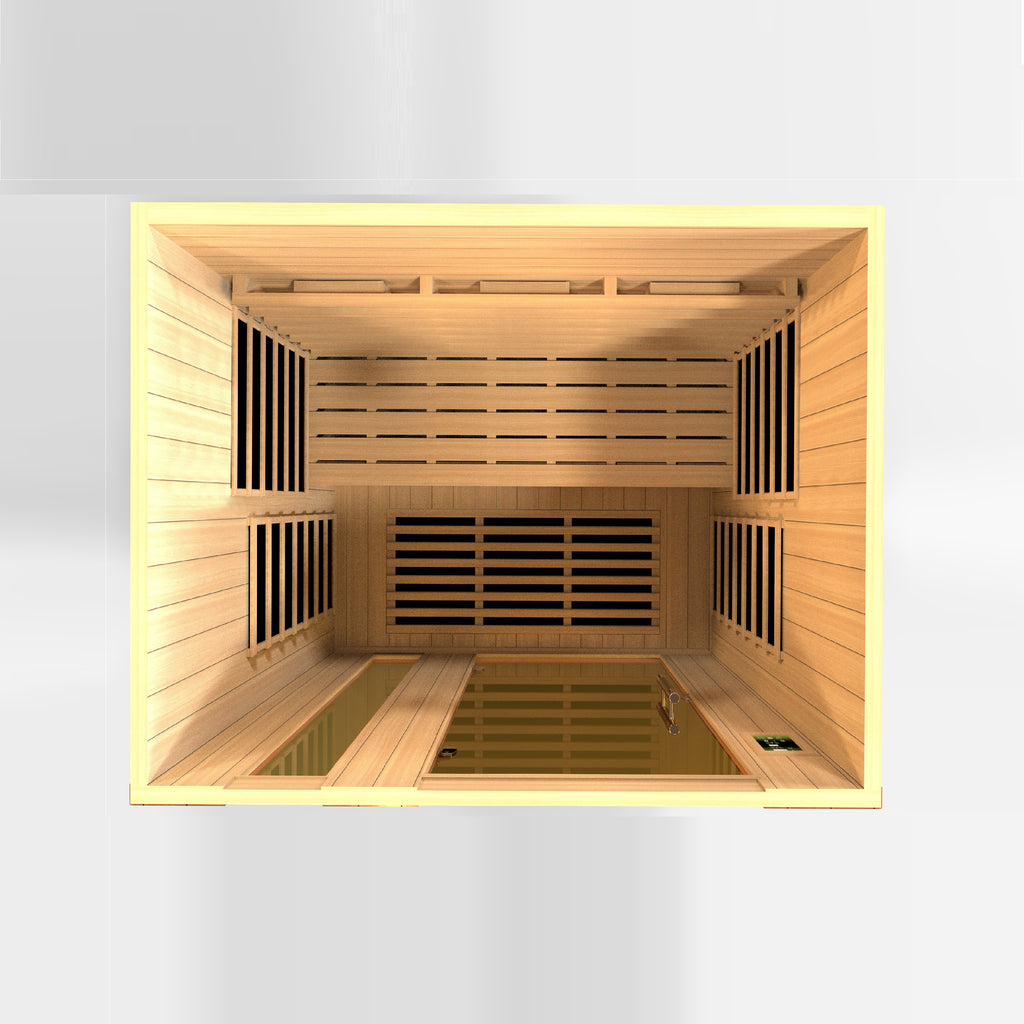 Dynamic Lugano 3-Person Full Spectrum Infrared Sauna – Natural Hemlock