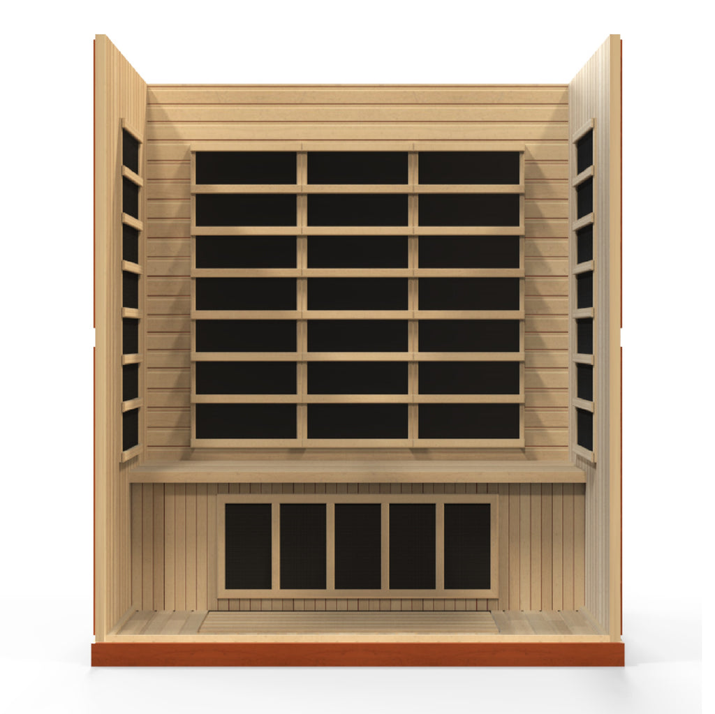 Dynamic Bergamo 3-Person Low EMF FAR Infrared Sauna | Indoor Home Sauna with Red Light Therapy