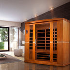 Dynamic Bergamo 3-Person Low EMF FAR Infrared Sauna | Indoor Home Sauna with Red Light Therapy