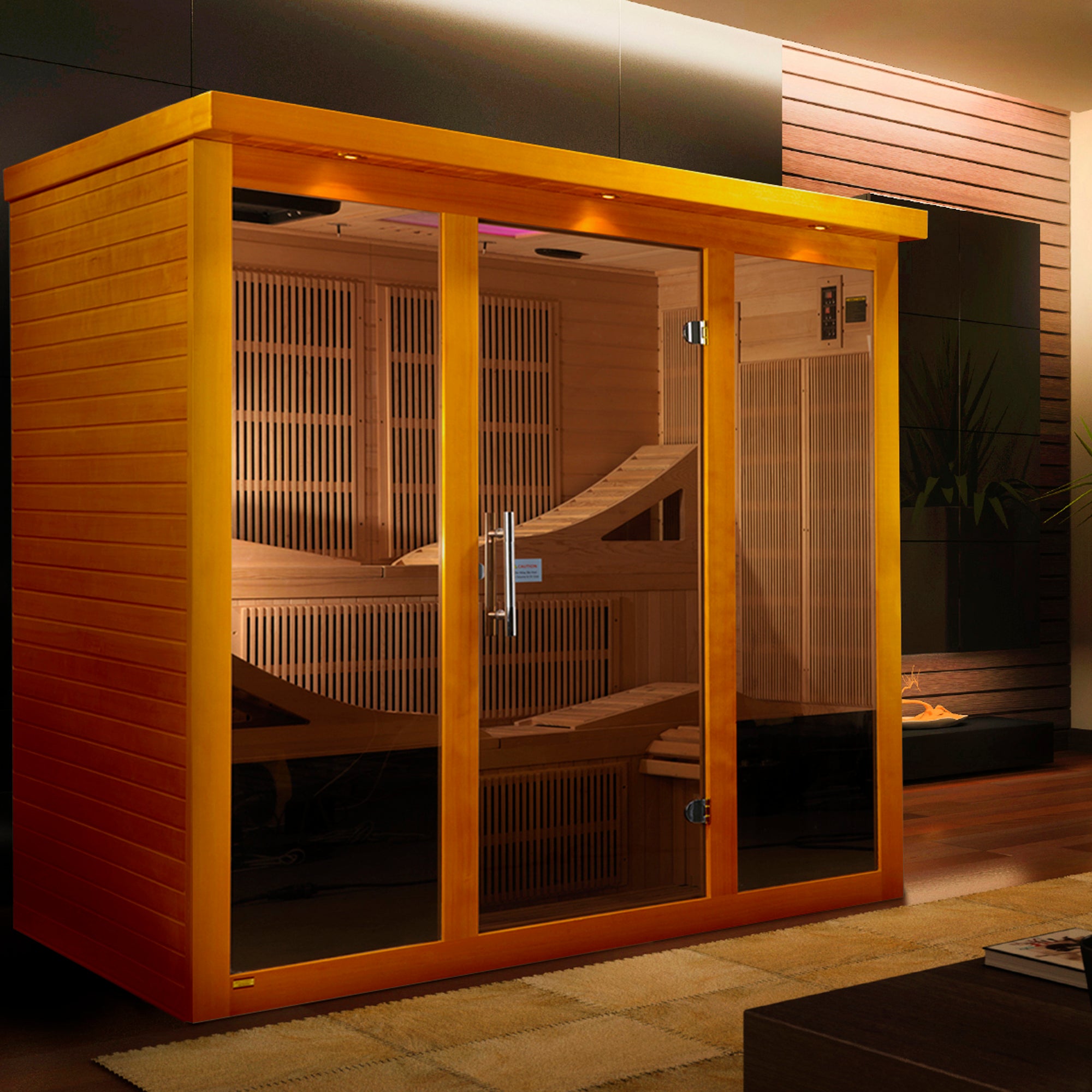Dynamic Monaco Elite DYN-6996-01 Ultra Low EMF Full Spectrum Infrared Sauna – Luxury 6-Person Indoor Home Wellness Sauna