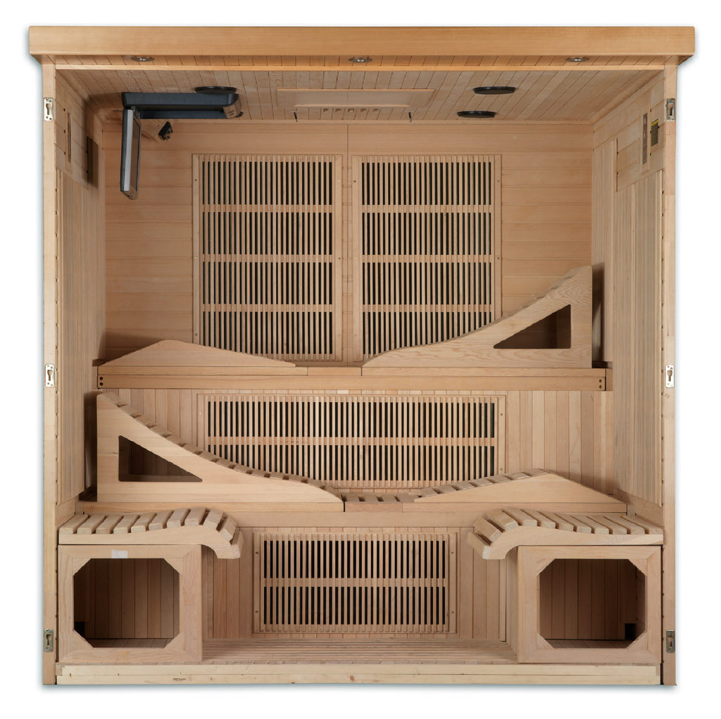 Dynamic Monaco Elite DYN-6996-01 Ultra Low EMF Full Spectrum Infrared Sauna – Luxury 6-Person Indoor Home Wellness Sauna