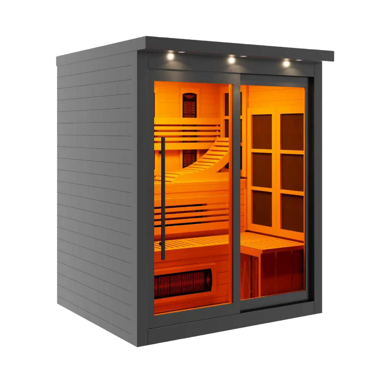 Golden Designs Monaco 6-Person Full Spectrum Infrared Sauna — Black — manufacturer image 1