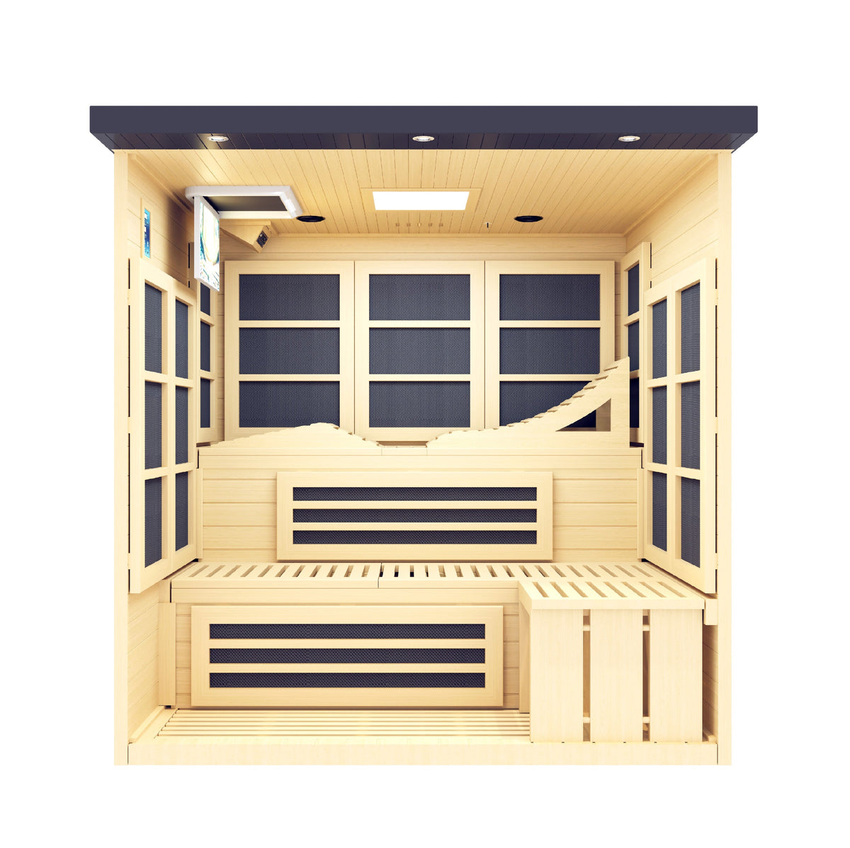 Golden Designs Monaco 6-Person Near Zero EMF Infrared Sauna — Black — manufacturer image 4