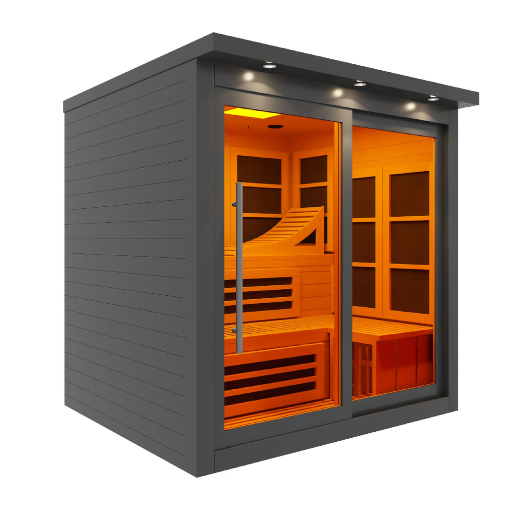 Golden Designs Monaco 6-Person Near Zero EMF Infrared Sauna — Black — manufacturer image 1