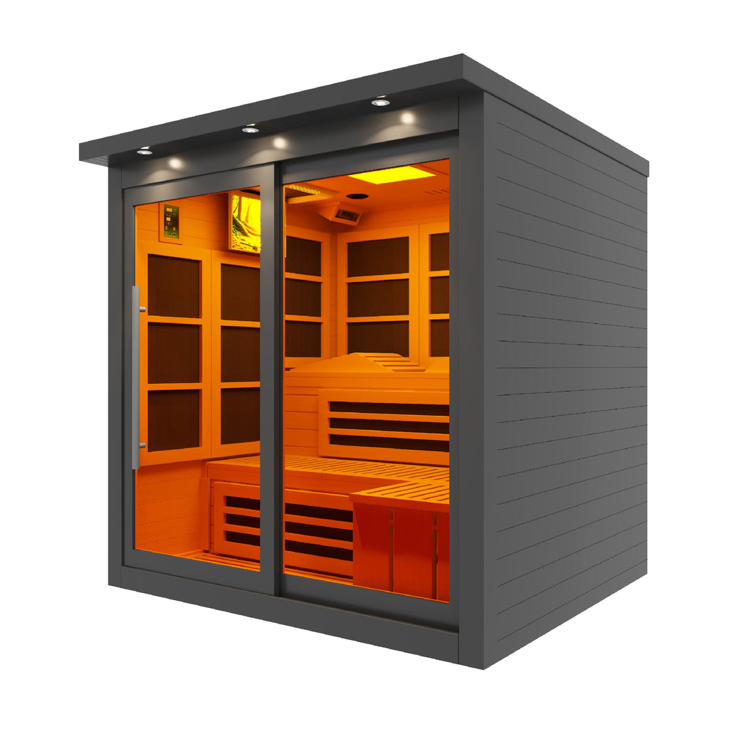 Golden Designs Monaco 6-Person Near Zero EMF Infrared Sauna — Black — manufacturer image 2