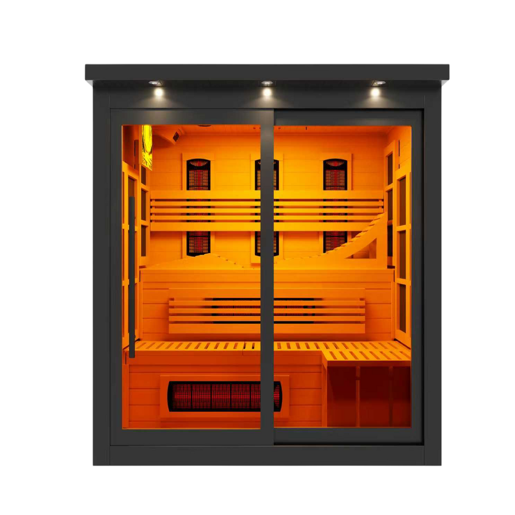 Golden Designs Monaco 6-Person Full Spectrum Infrared Sauna — Black — manufacturer image 3