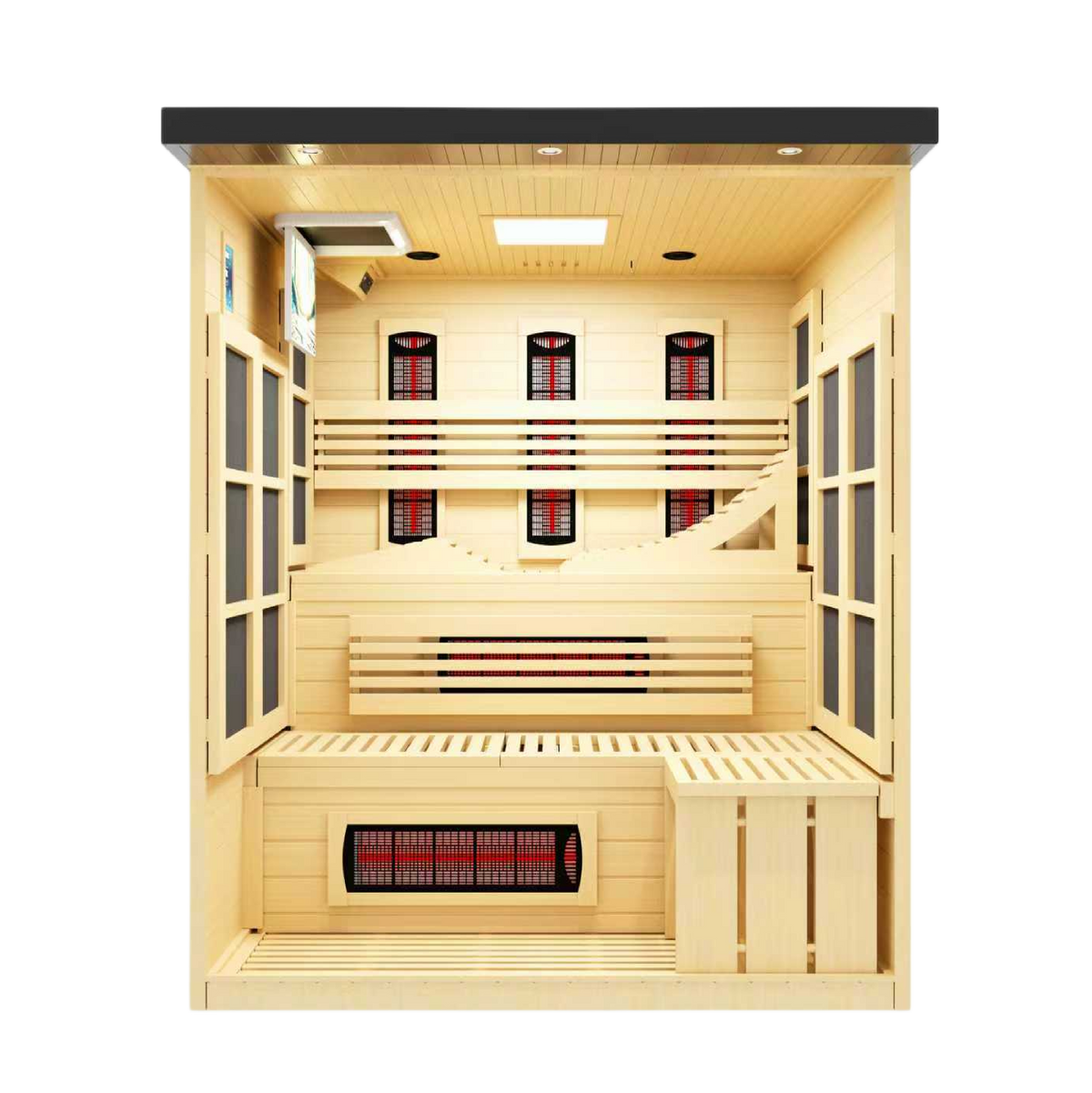 Golden Designs Monaco 6-Person Full Spectrum Infrared Sauna — Black — manufacturer image 4