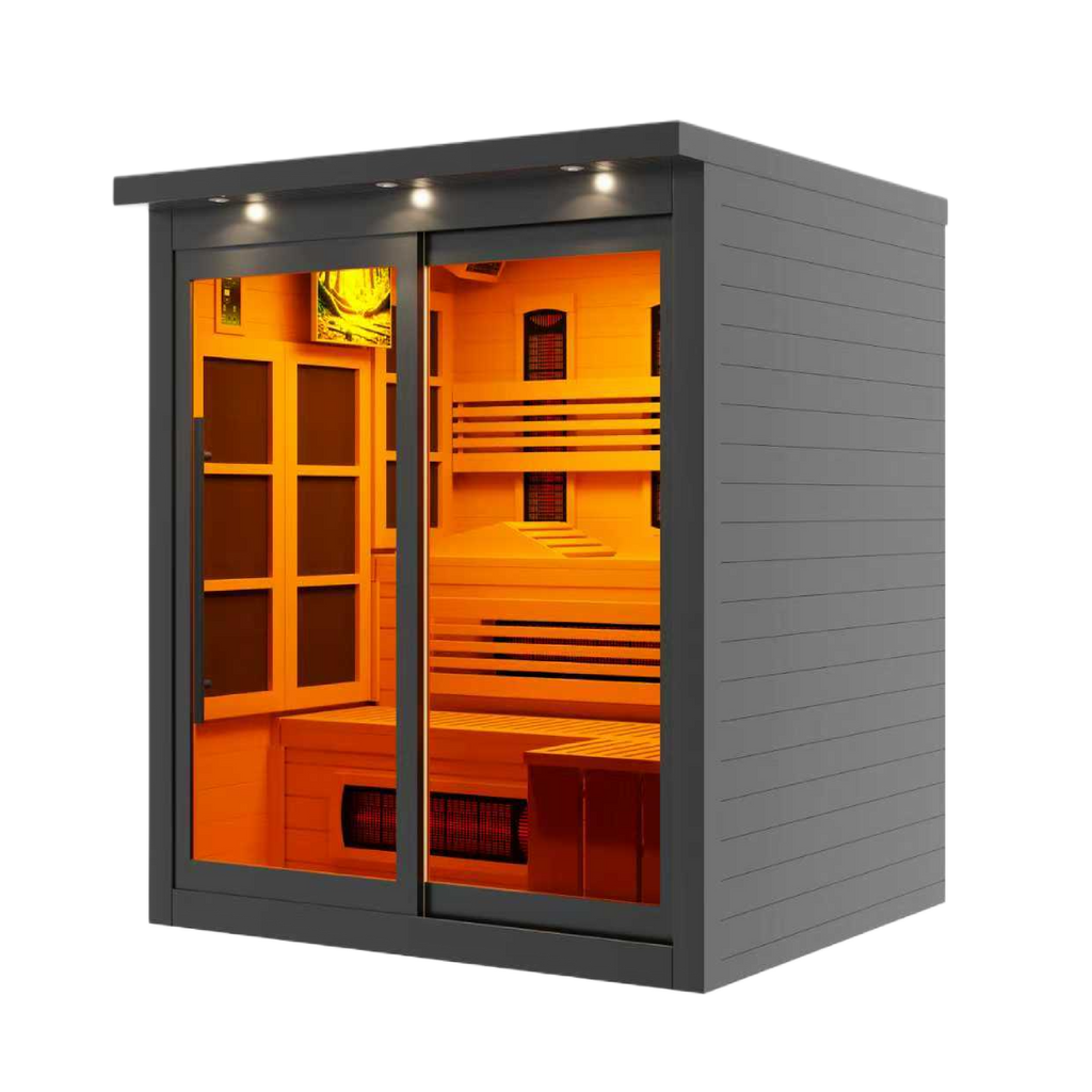 Golden Designs Monaco 6-Person Full Spectrum Infrared Sauna — Black — manufacturer image 2