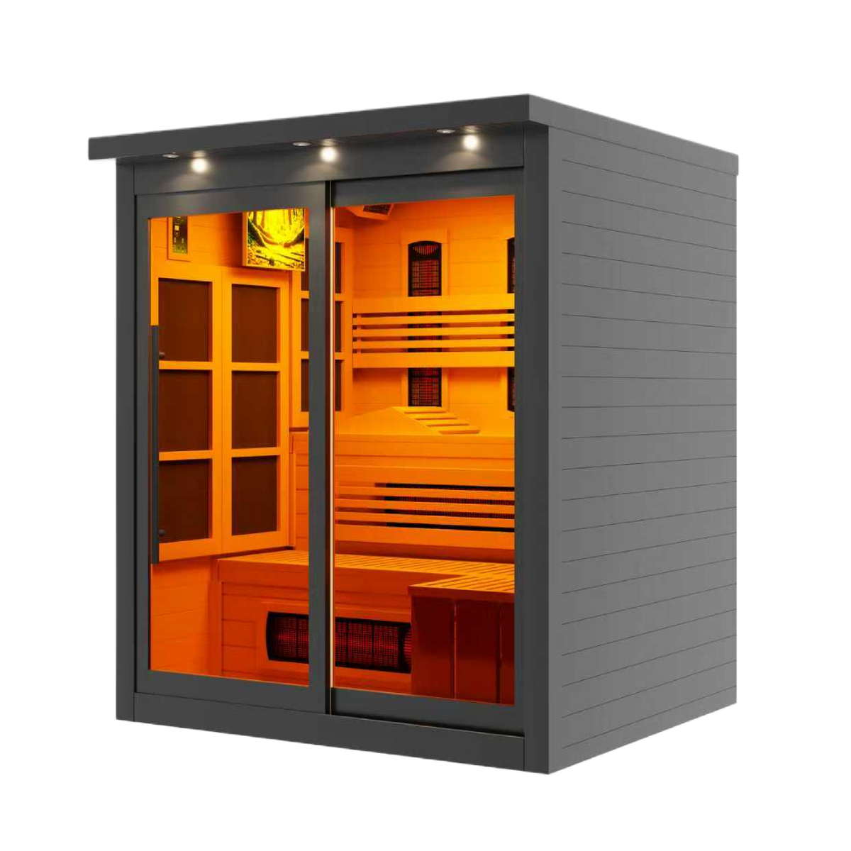 Golden Designs Monaco 6-Person Full Spectrum Infrared Sauna — Black — manufacturer image 2