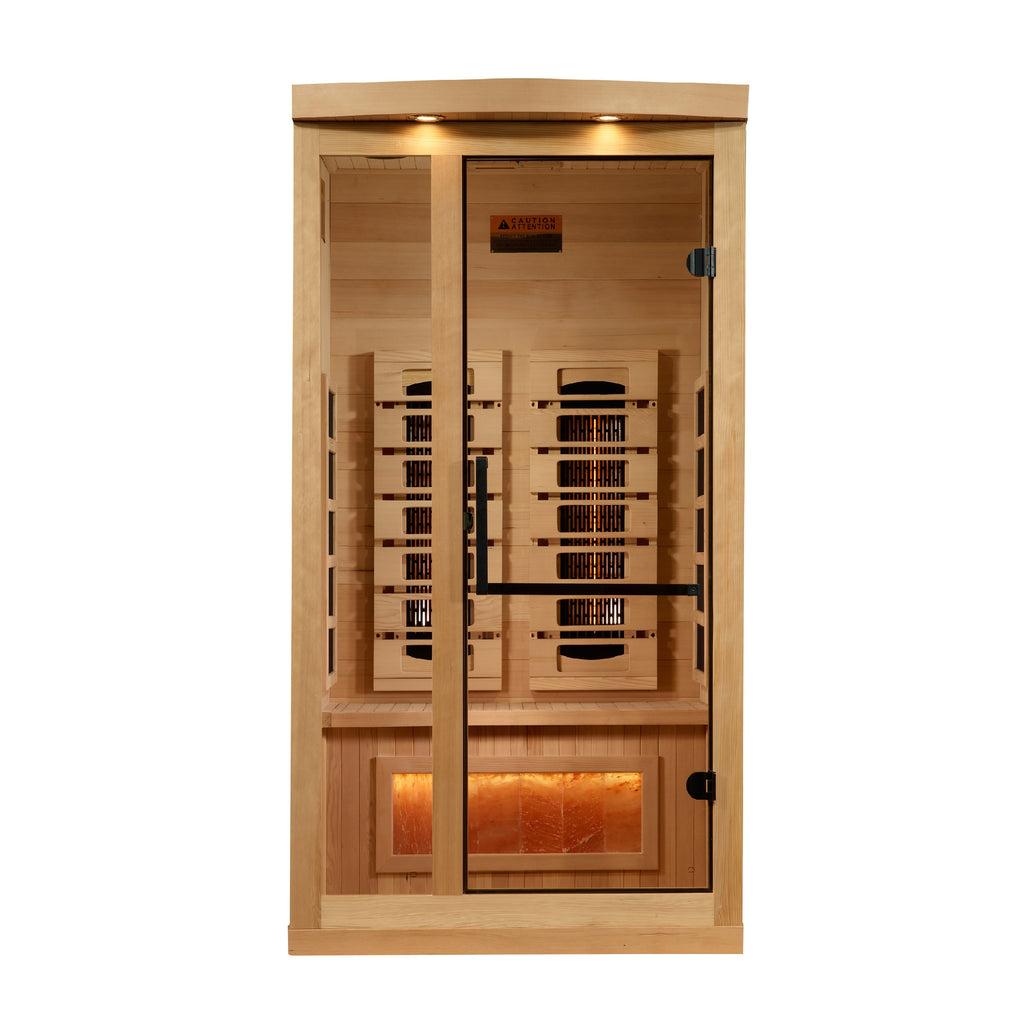 Golden Designs 1–2 Person Full Spectrum Infrared Sauna with Himalayan Salt Bar