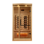 Golden Designs 1–2 Person Full Spectrum Infrared Sauna with Himalayan Salt Bar