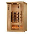 Golden Designs 2-Person Full Spectrum Infrared Sauna with Himalayan Salt Bar – Near Zero EMF, PureTech Heating
