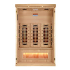 Golden Designs 2-Person Full Spectrum Infrared Sauna with Himalayan Salt Bar – Near Zero EMF, PureTech Heating