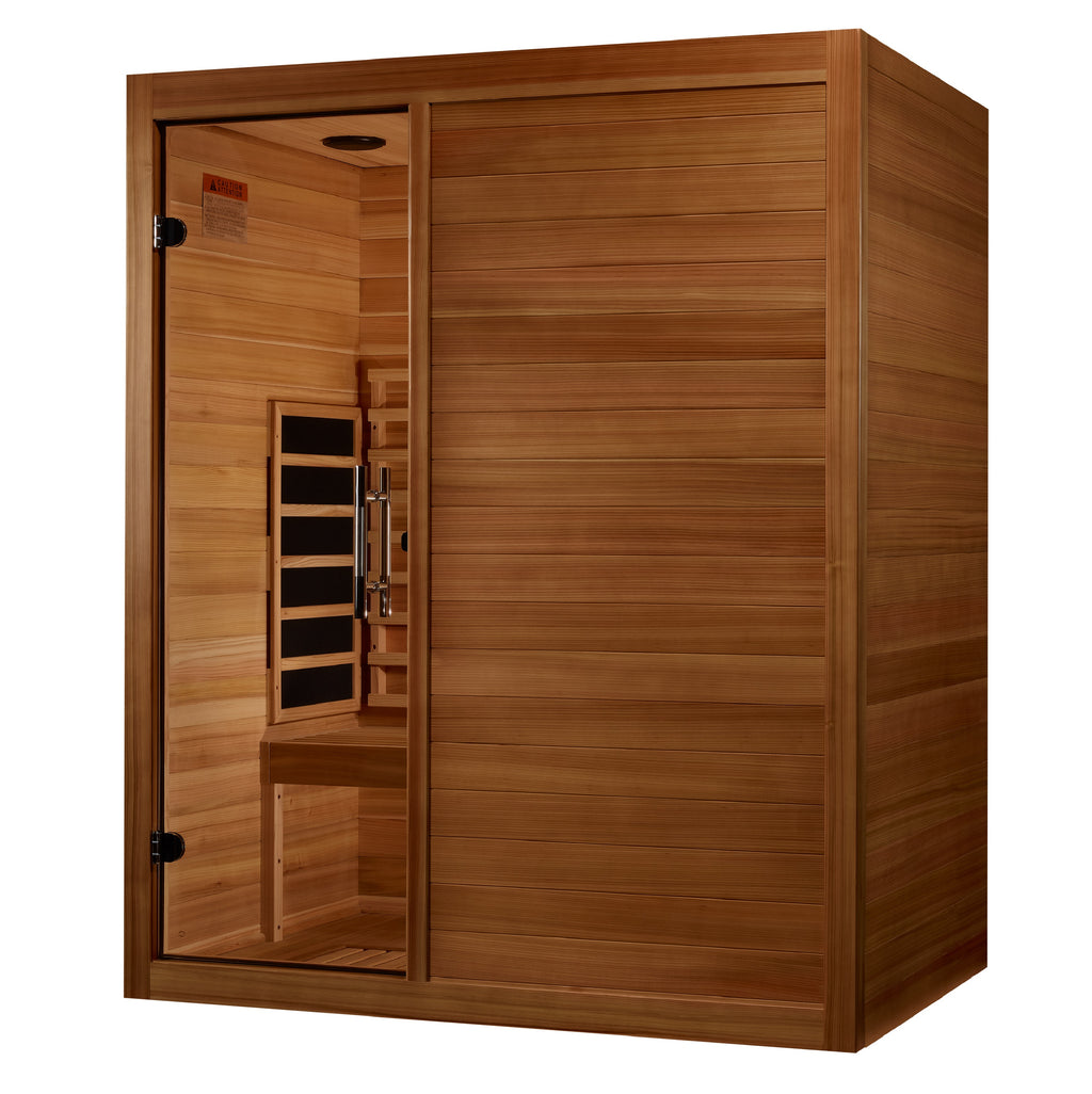 Maxxus S-Line Yoga 3-Person Full Spectrum Near Zero EMF Infrared Sauna – Canadian Hemlock