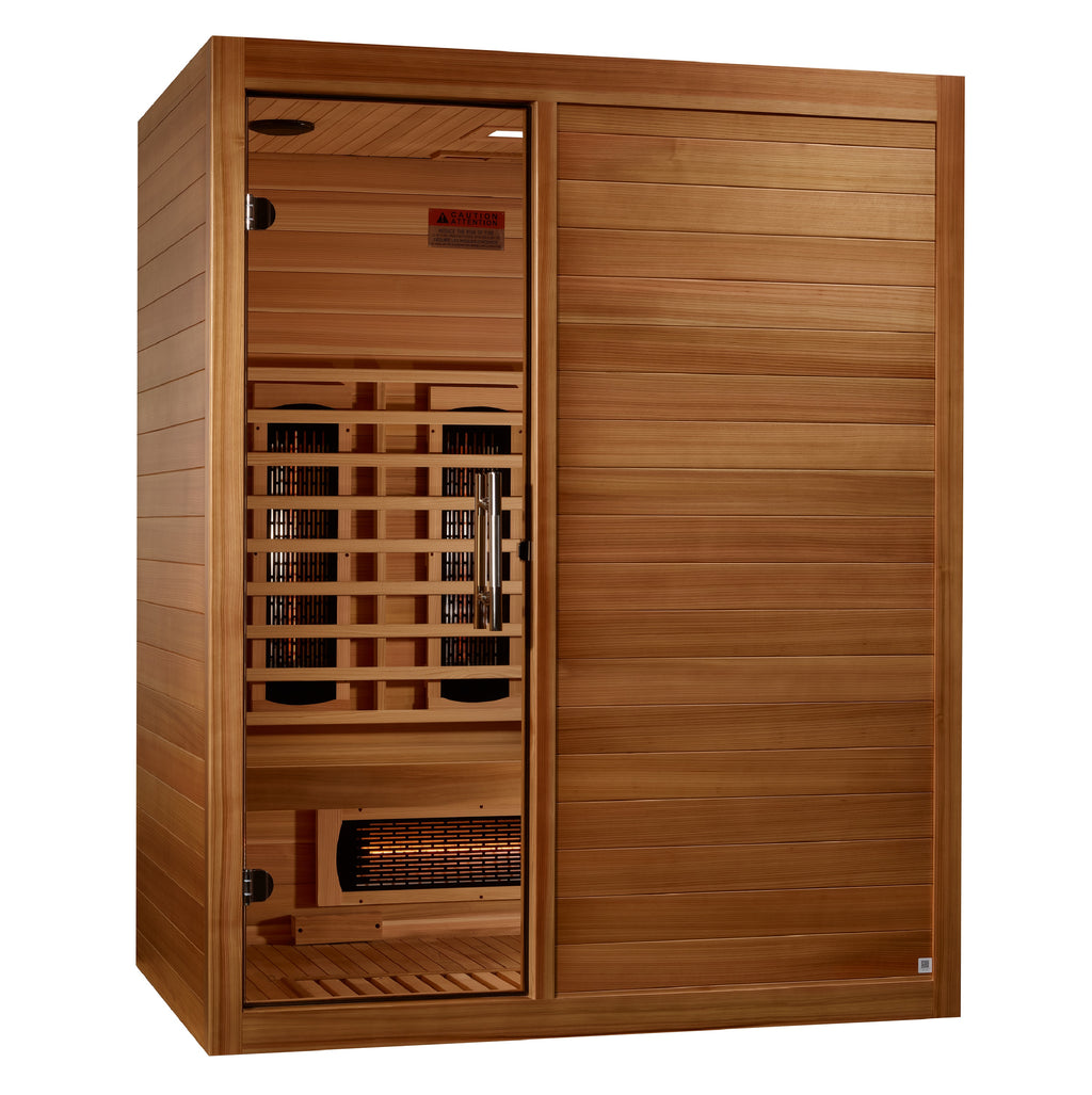 Maxxus S-Line Yoga 3-Person Full Spectrum Near Zero EMF Infrared Sauna – Canadian Hemlock