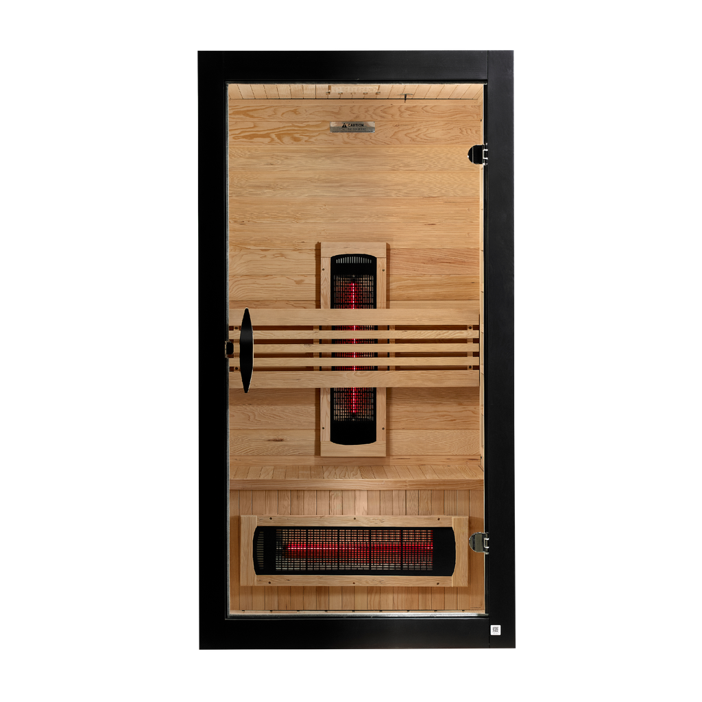 Dynamic Santorini 1–2-Person Full Spectrum Infrared Sauna — front view