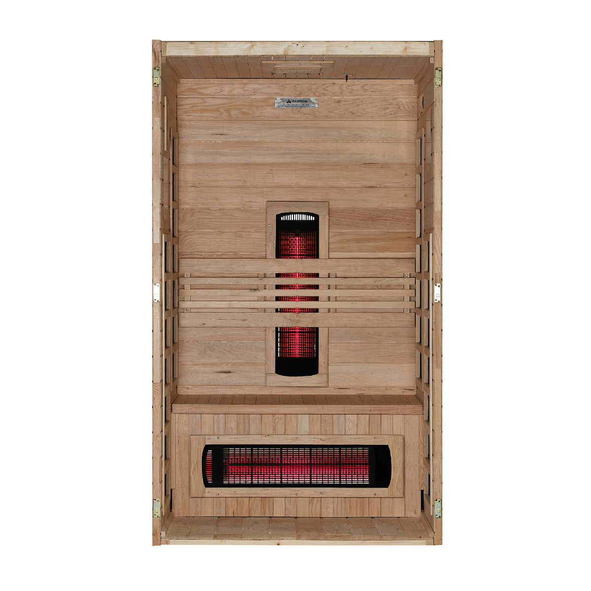 Dynamic Santorini 1–2-Person Full Spectrum Infrared Sauna — interior view