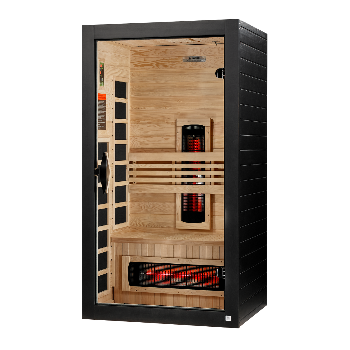 Dynamic Santorini 1–2-Person Full Spectrum Infrared Sauna — left view