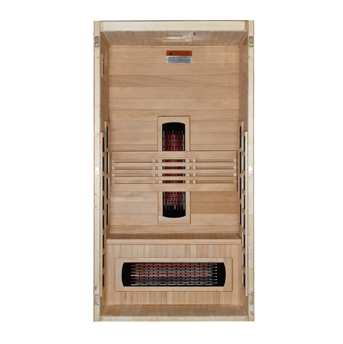 Dynamic Gracia 1–2-Person Full Spectrum Infrared Sauna — interior view
