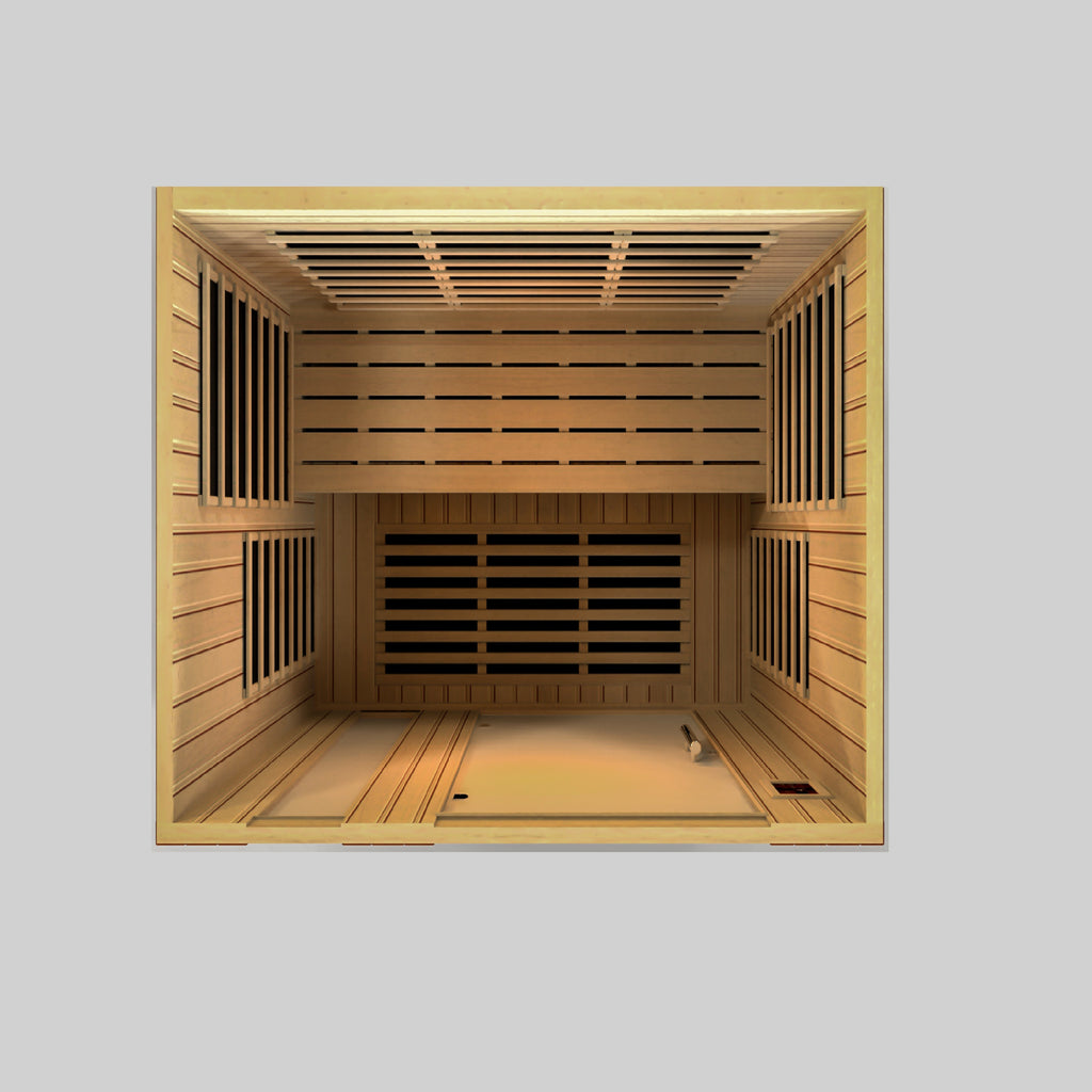 Dynamic Lugano 3-Person Low EMF Far Infrared Sauna — interior overhead view