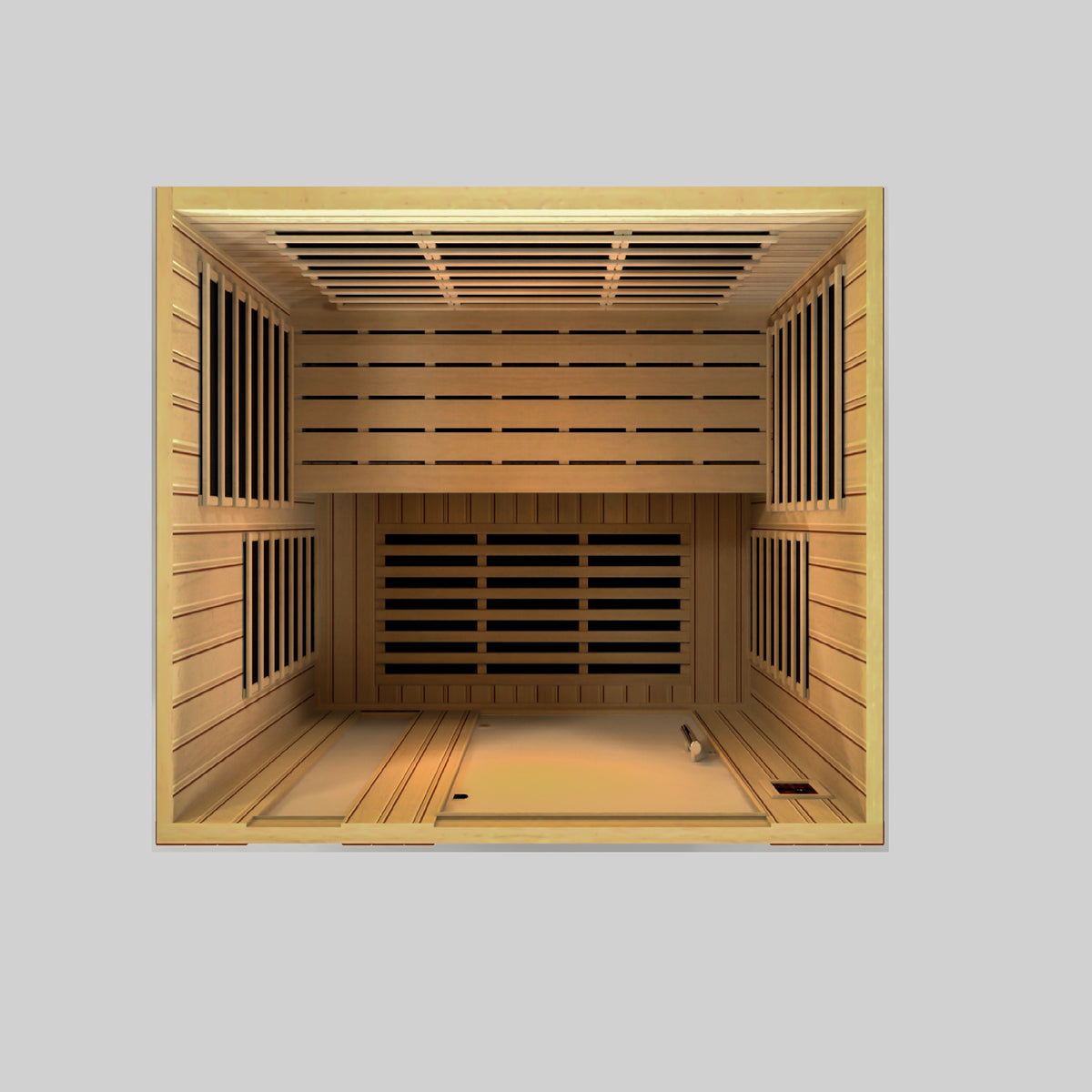 Dynamic Lugano 3-Person Low EMF Far Infrared Sauna — interior overhead view