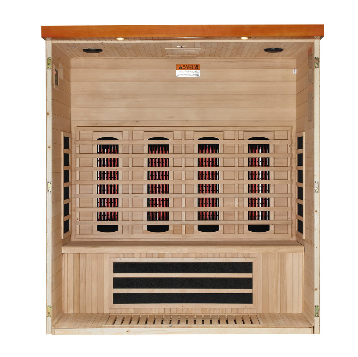 Dynamic Vila Grande 4-Person Full Spectrum Infrared Sauna — interior view
