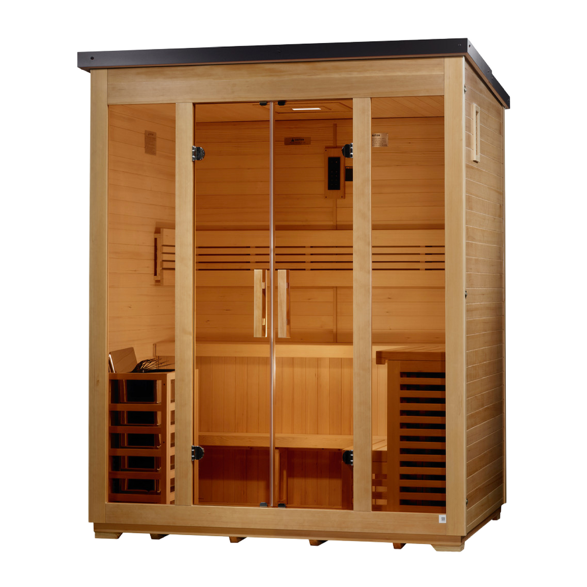 Golden Designs Vorarlberg 5-Person Outdoor Traditional Sauna — Flat Roof — right view