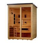 Golden Designs Carinthia 3-Person Outdoor Hybrid Sauna — Flat Roof — right view