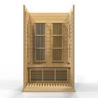 Maxxus 2-Person Low EMF Far Infrared Sauna — Canadian Hemlock — bench and heating panels
