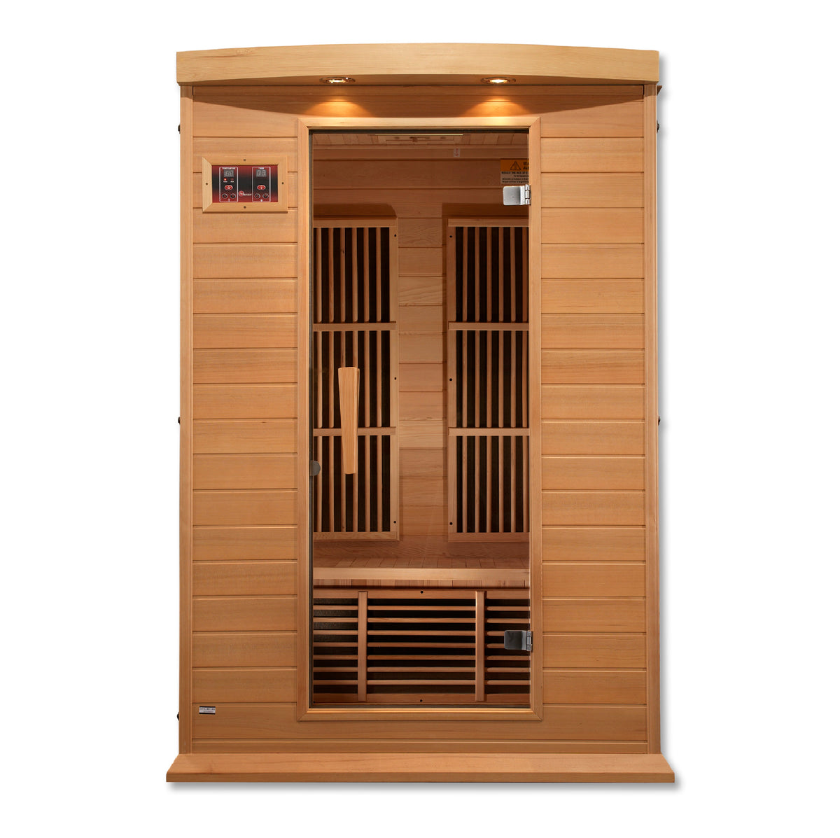 Maxxus 2-Person Low EMF Far Infrared Sauna — Canadian Hemlock — front view