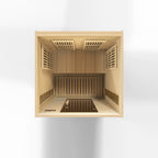 Maxxus 2-Person Low EMF Far Infrared Sauna — Canadian Hemlock — interior overhead view