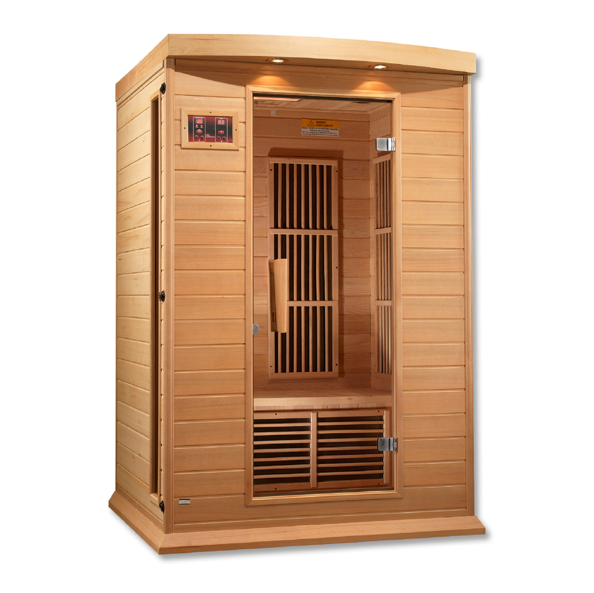 Maxxus 2-Person Low EMF Far Infrared Sauna — Canadian Hemlock — left exterior view