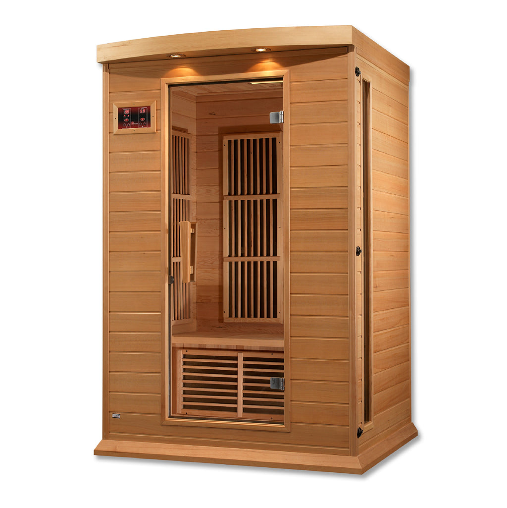 Maxxus 2-Person Low EMF Far Infrared Sauna — Canadian Hemlock — right exterior view