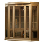 Maxxus 3-Person Corner Low EMF Far Infrared Sauna — Canadian Hemlock — right exterior view