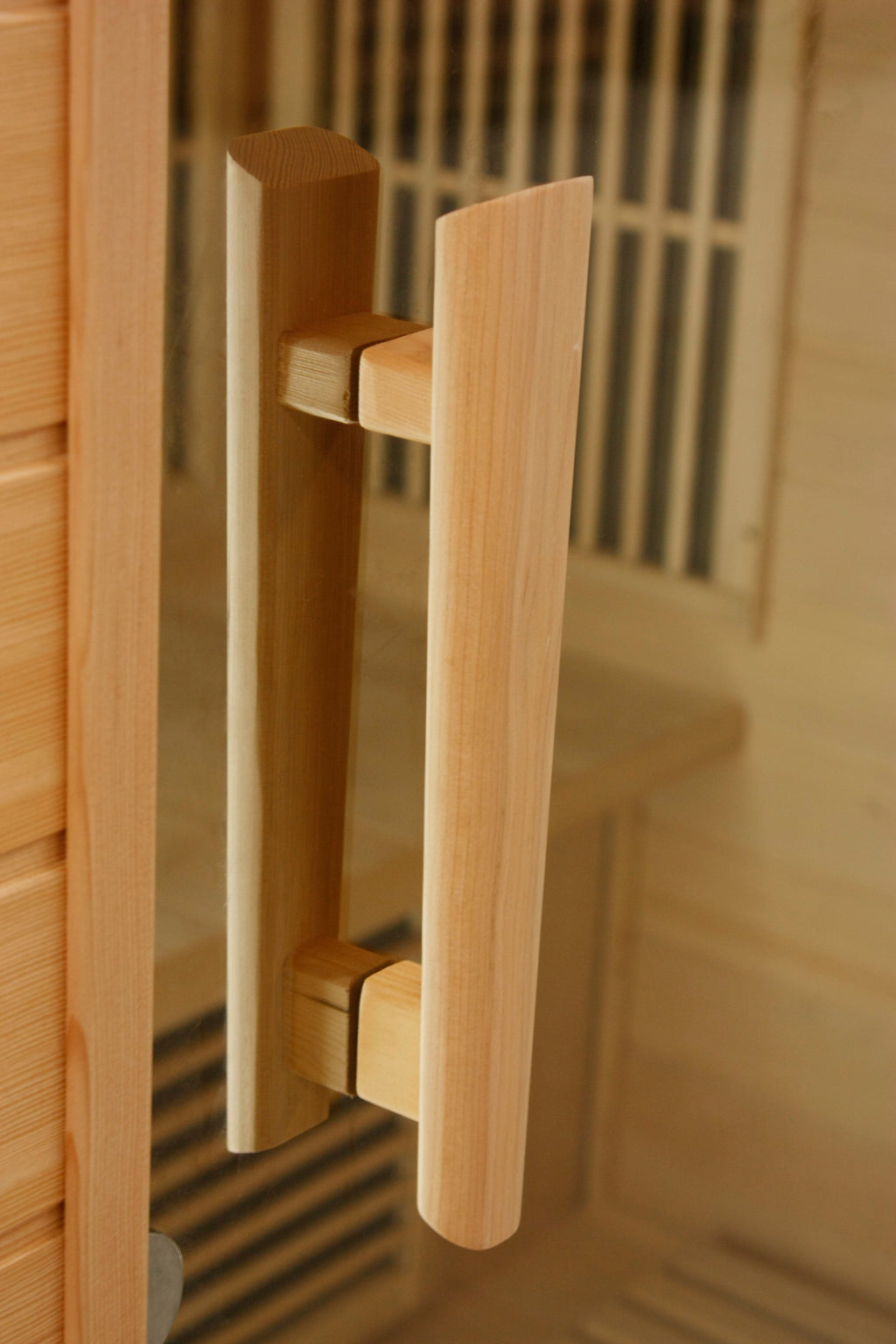 Sauna door handle detail